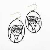 DENZ Pug Dangles in Black earrings