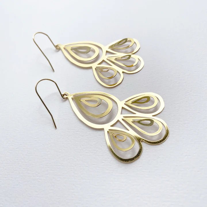 DENZ Reverie dangles in gold, angled view
