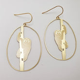 DENZ Sloths in gold earrings