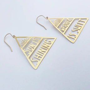 DENZ Sun is Shining, Weather is Sweet in Gold earrings, angled view