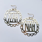 DENZ YEAH NAH in Gold earrings 