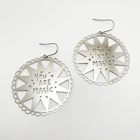 DENZ You Are Magic in silver earrings