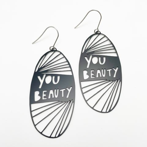 DENZ You Beauty in black earrings