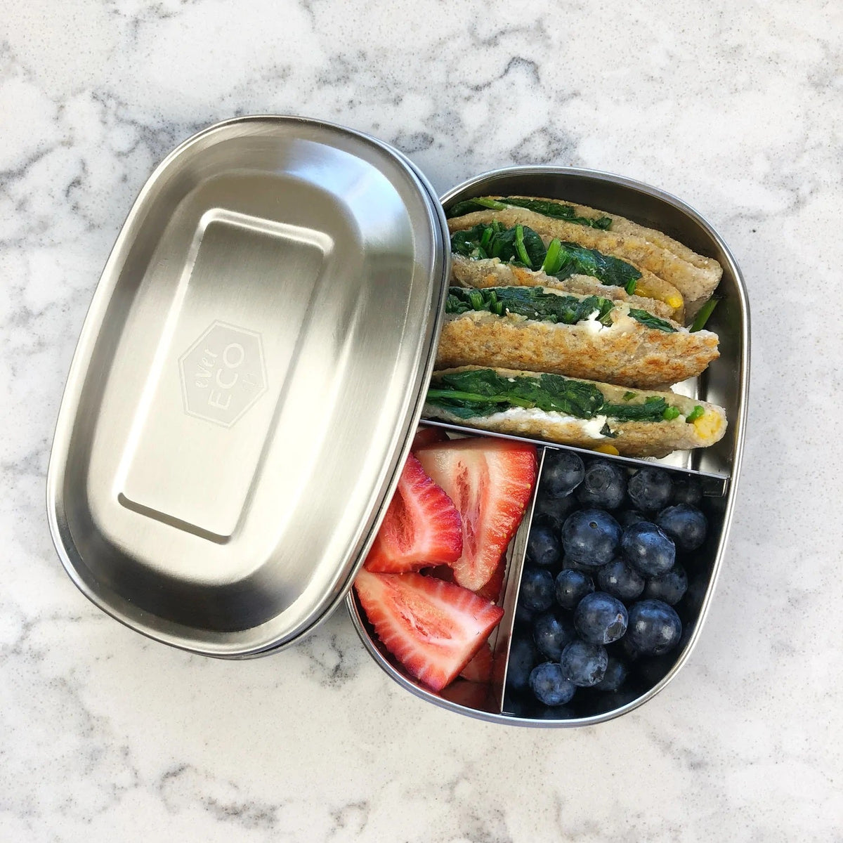 Ever EcoEver Eco Stainless Steel Bento Snack Box 3 Compartments #same day gift delivery melbourne#