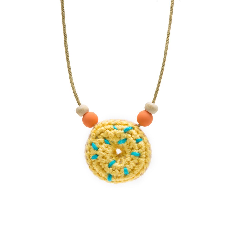 Flaming pot Crochet Donut Necklace