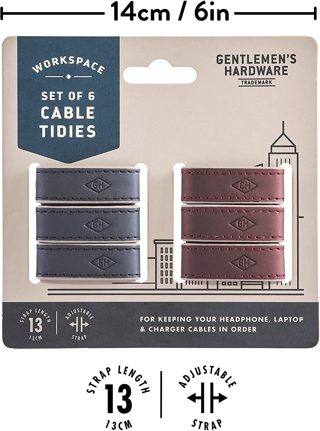 Gentlemen's Hardware Cable Tidies Set of 6