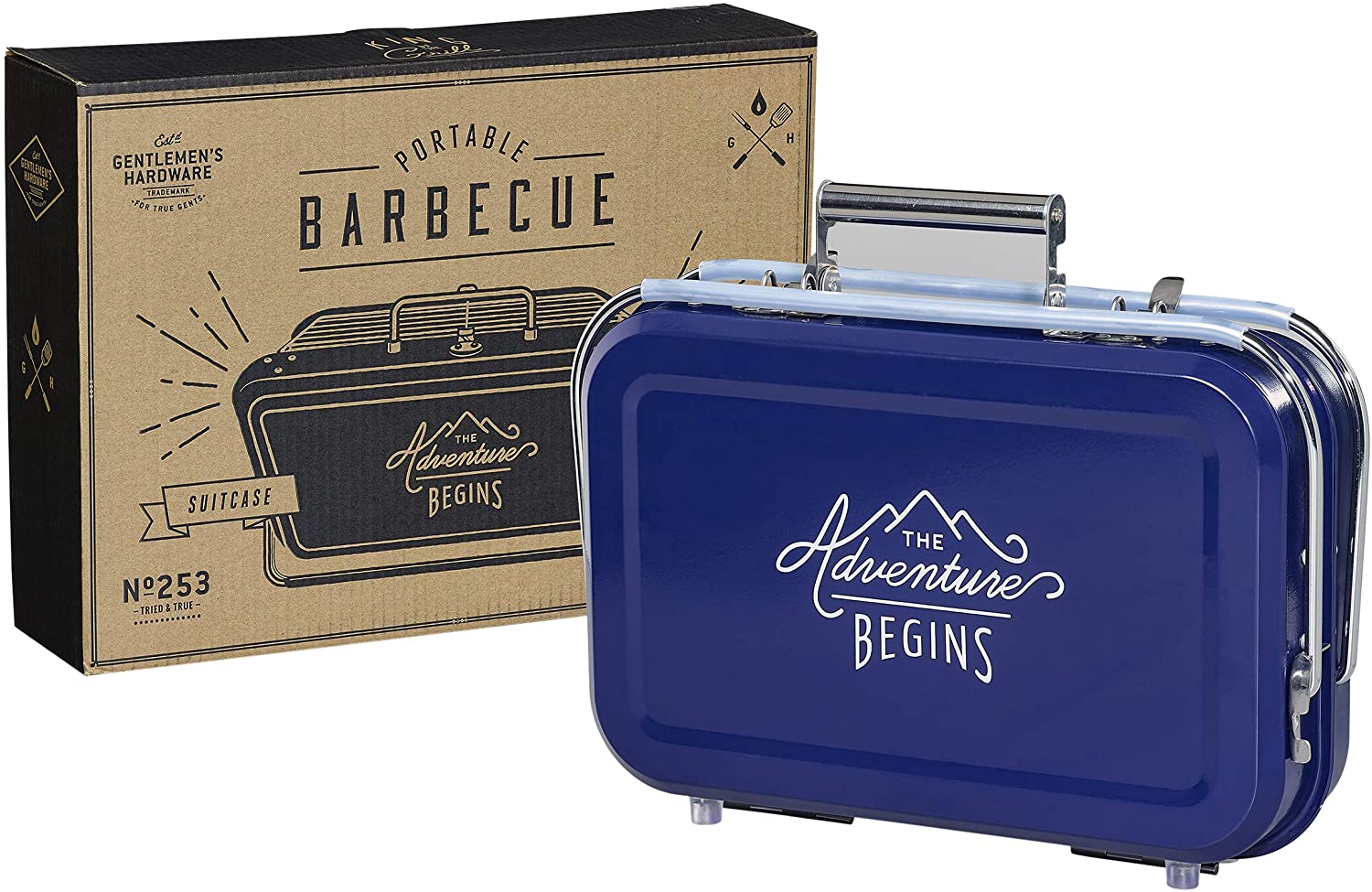 Gentlemen's Hardware Portable Stainless Steel BBQ Suitcase Style Barbecue