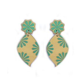 Gum Leaf Wooden Stud Earrings