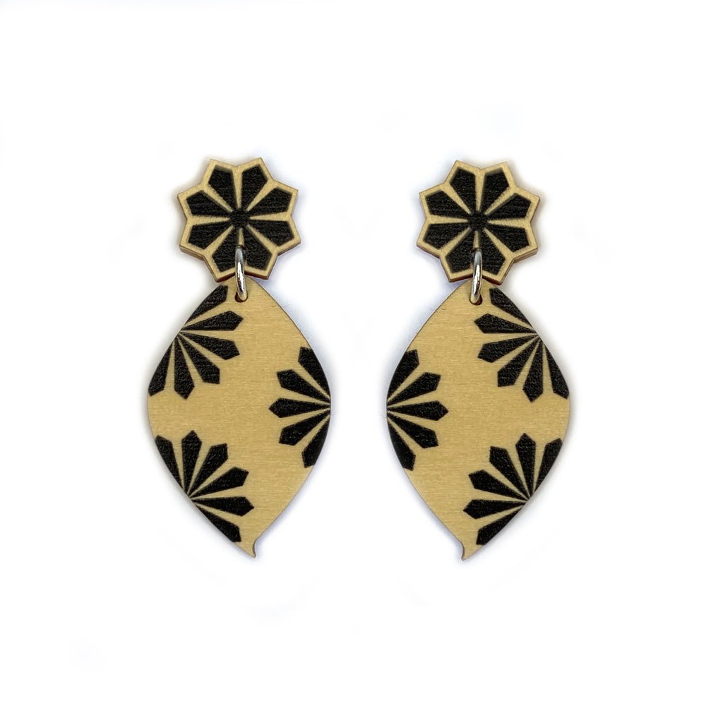 Gum Leaf Wooden Stud Earrings