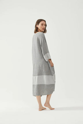 Kiitos Tulip Dress Grey Stripe