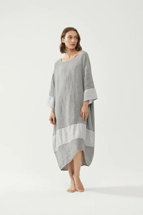 Kiitos Tulip Dress Grey Stripe