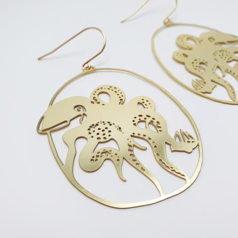 DENZ Krakens in gold Earrings