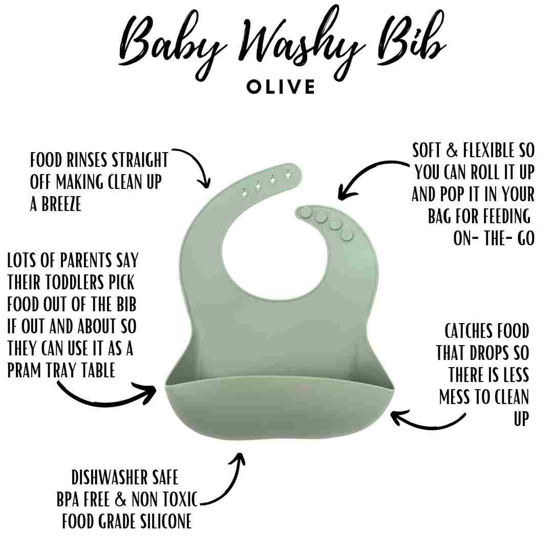 Little Mashies Washy Bib - Dusty Olive