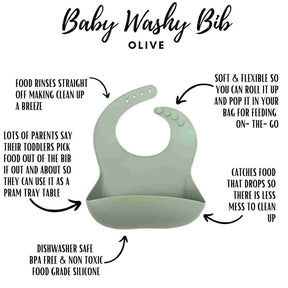 Little Mashies Washy Bib - Dusty Olive