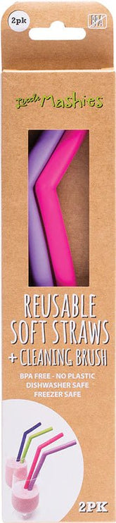 Little MashiesSoft Silicone Straws + Cleaning Brush #same day gift delivery melbourne#