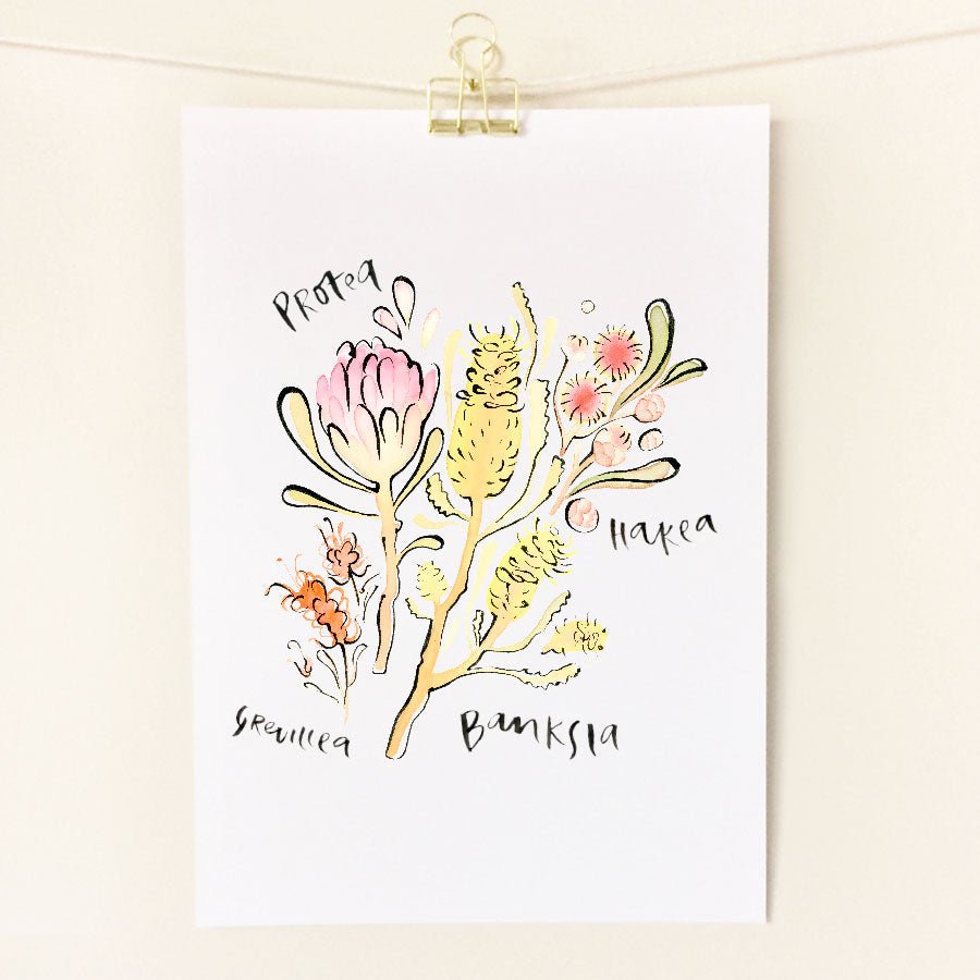 Protea Bouquet / A4 Print