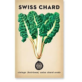 Packaging for Little Veggie Patch Co Swiss Chard Heirloom Seeds, featuring an image of a green, leafy vegetable.