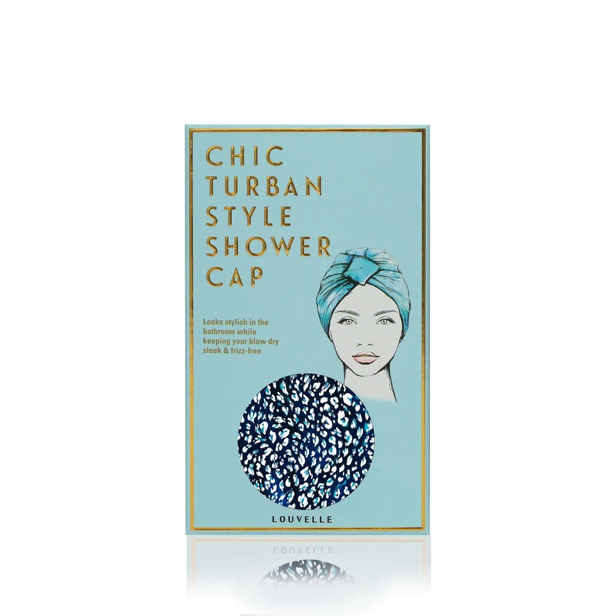 LouvelleLouvelle AMELIE shower cap in Denim Leopard #same day gift delivery melbourne#