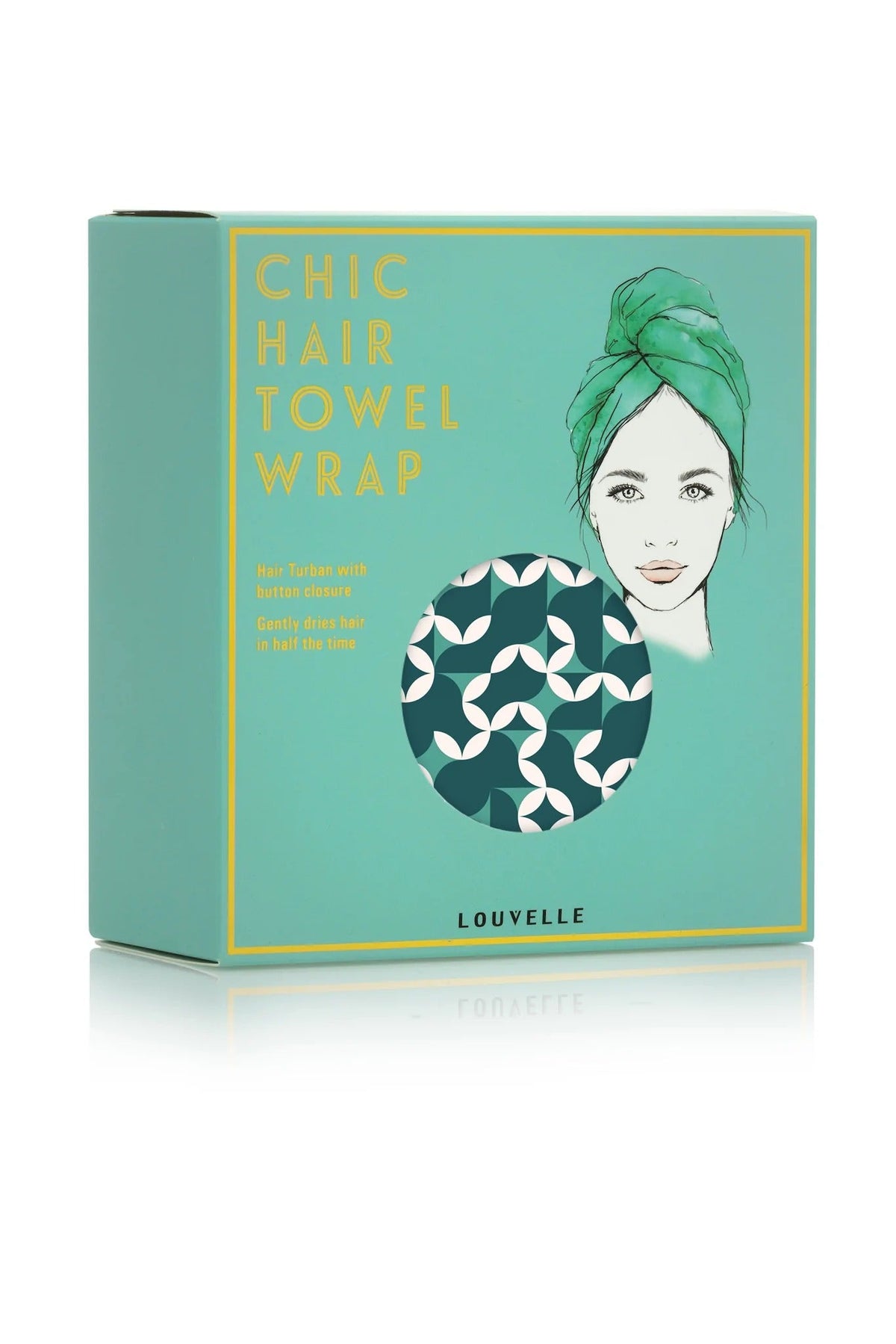 LouvelleLouvelle RIVA Hair Towel Wrap in Emerald Geo #same day gift delivery melbourne#