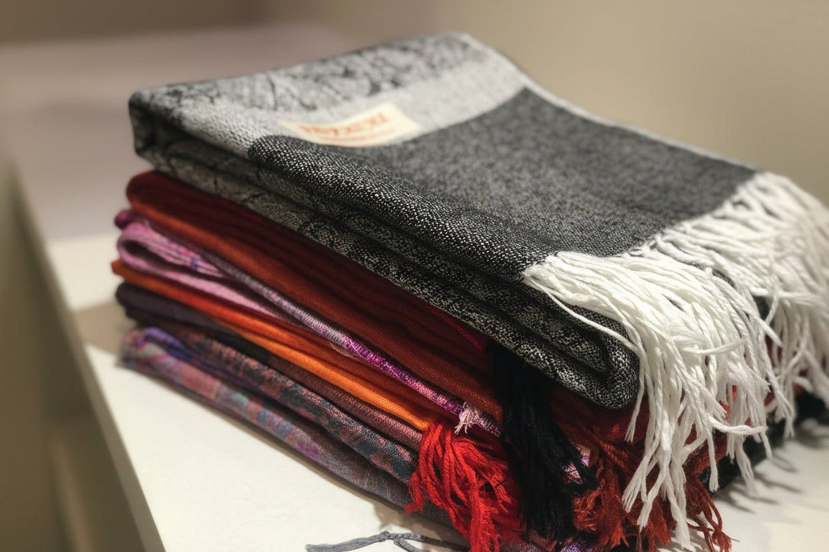 Nine Yaks70/30 Cotton & Silk Assorted Pashmina Shawls same day gift delivery melbourne