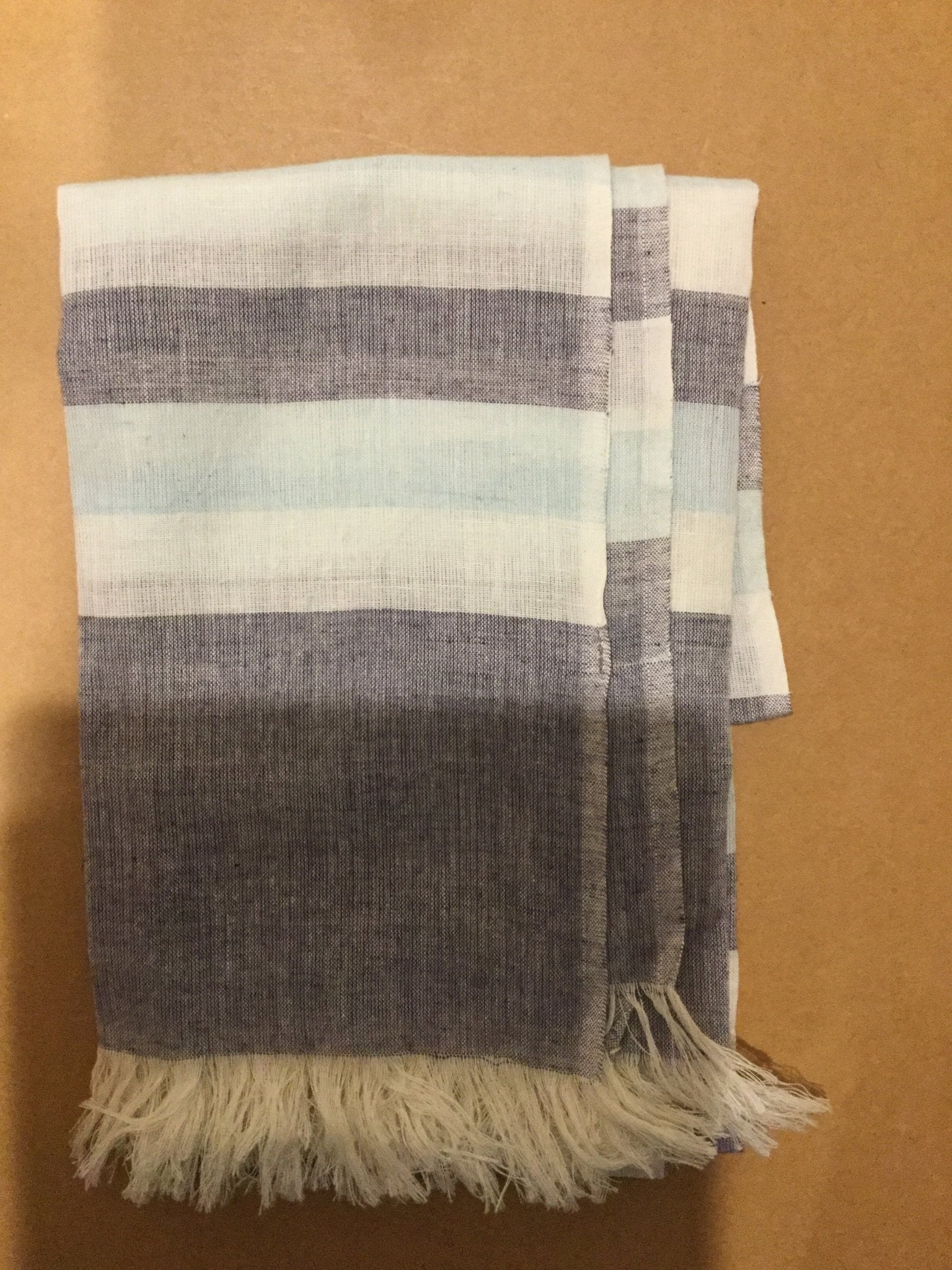 Nine Yaks Cotton Scarf - blue and white stripes