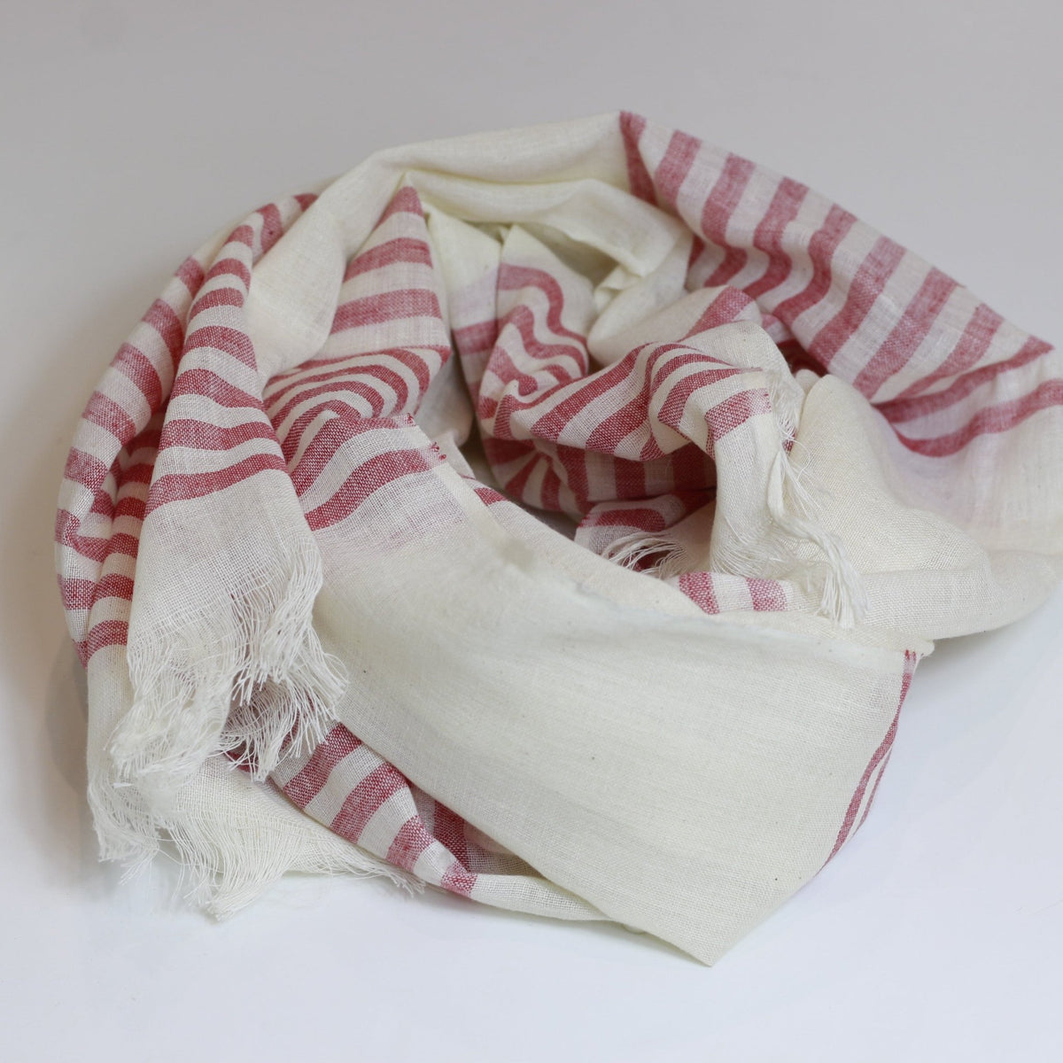Nine YaksNine Yaks Cotton scarf - pink stripe #same day gift delivery melbourne#