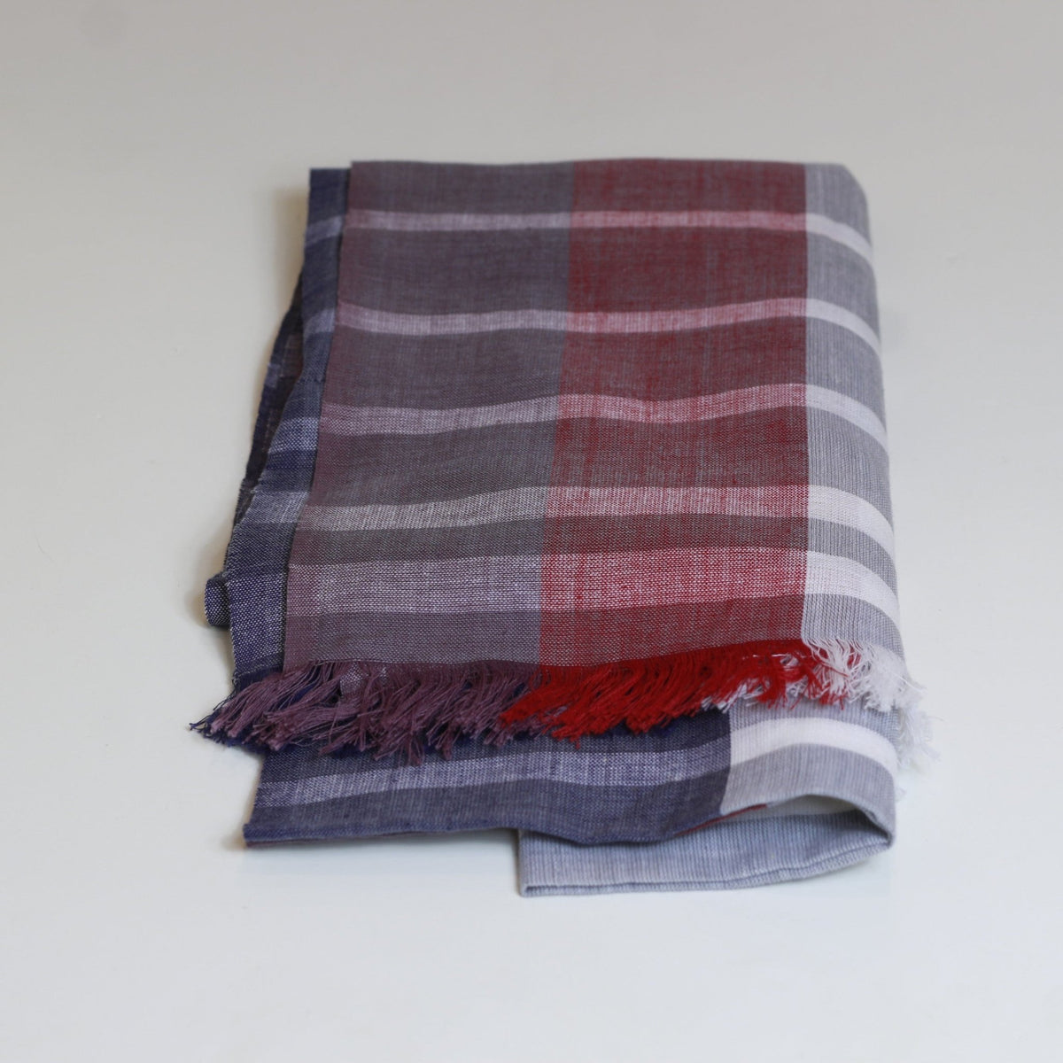 Nine YaksNine yaks Cotton scarf - Purple, red stripe #same day gift delivery melbourne#