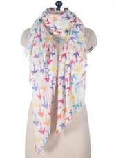 Nine YaksNine Yaks Multicoloured Bird Cotton Shawl #same day gift delivery melbourne#