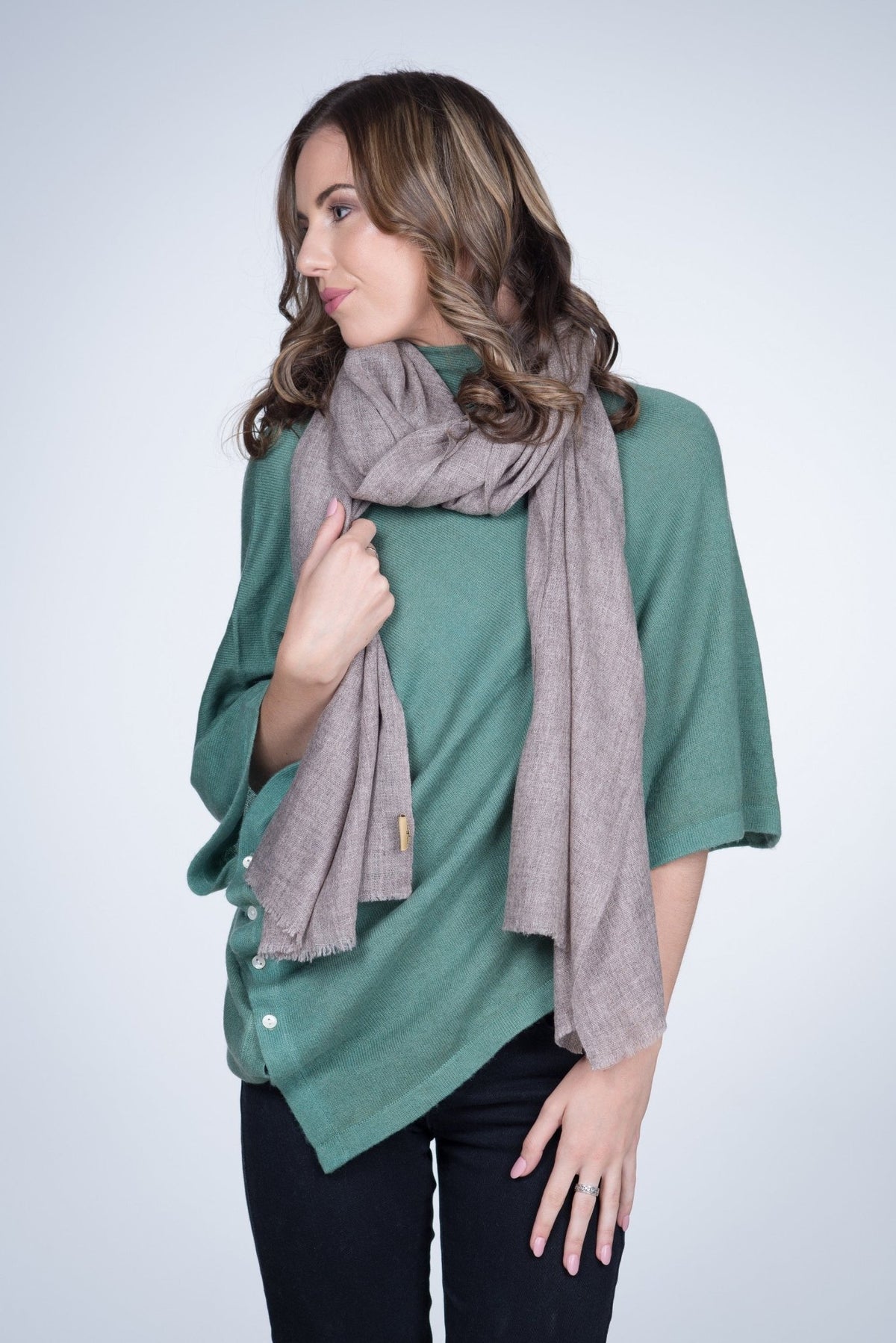 Nine YaksNine Yaks Natural Cashmere Shawl - Light Brown #same day gift delivery melbourne#