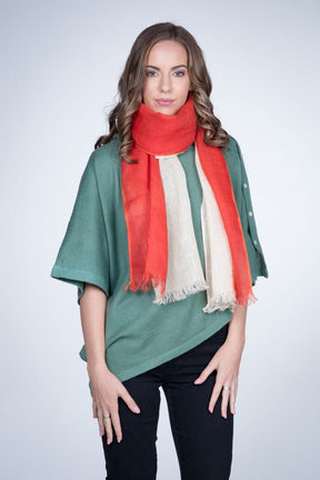 Nine Yaks Red Linen Scarf