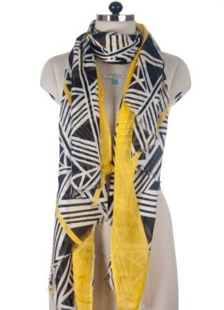 Nine YaksNine Yaks Yellow Geometric Cotton Shawl #same day gift delivery melbourne#