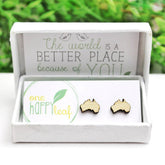 One Happy LeafOne Happy Leaf Australia map stud earrings #same day gift delivery melbourne#
