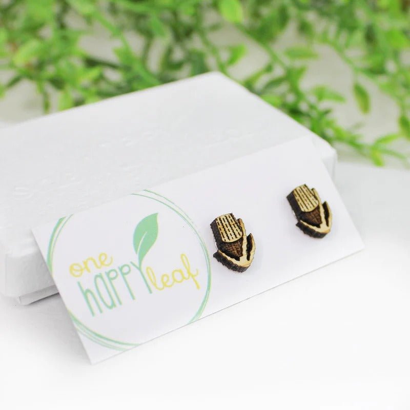 One Happy LeafOne Happy Leaf BANKSIA SMALL STUD EARRINGS #same day gift delivery melbourne#