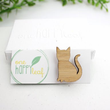 One Happy LeafOne Happy Leaf Cat Brooch #same day gift delivery melbourne#