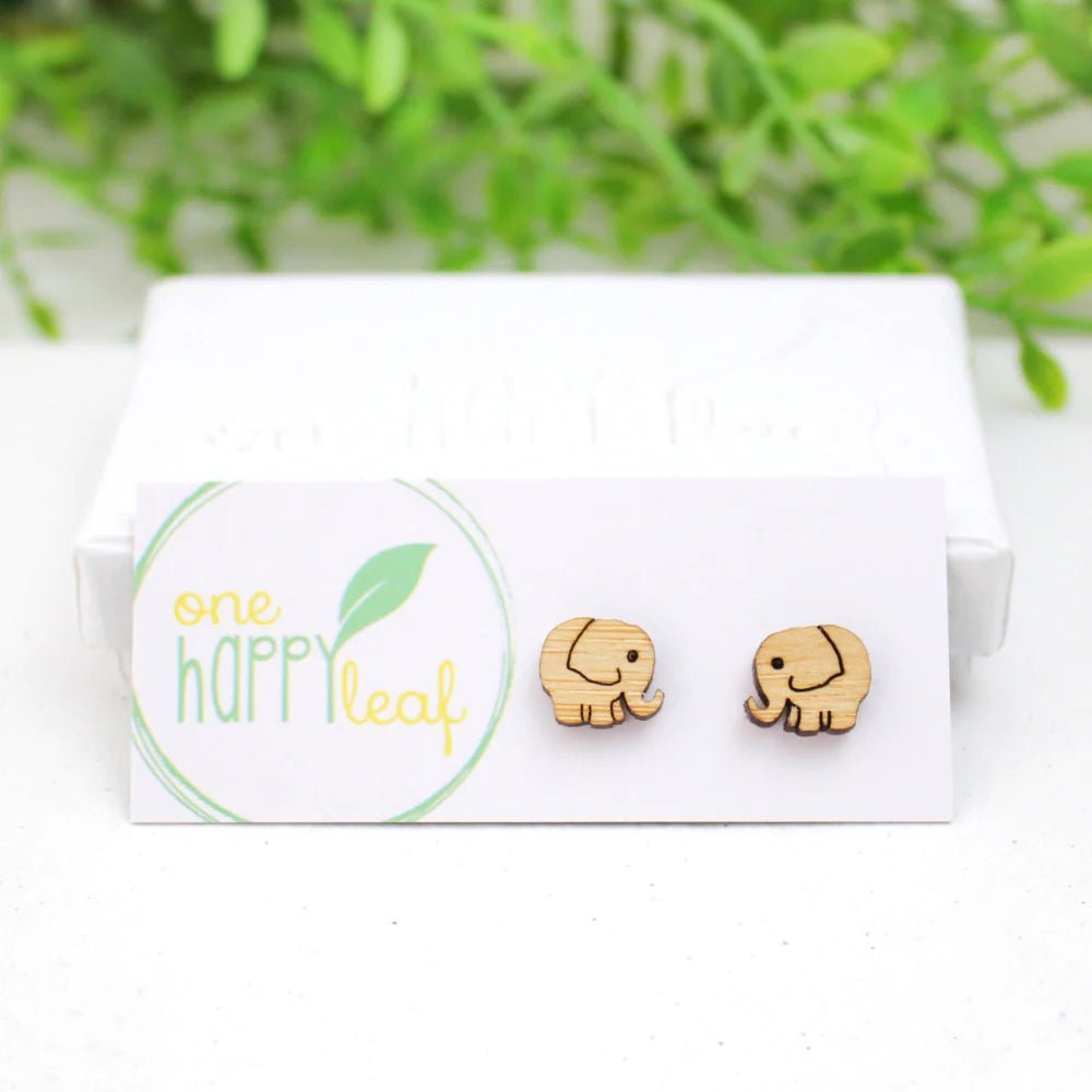 One Happy LeafOne Happy Leaf Elephant Earrings #same day gift delivery melbourne#