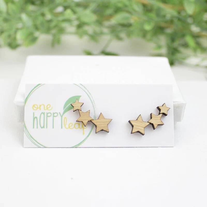 One Happy LeafOne Happy Leaf MULTI STAR CLIMBER STUD EARRINGS #same day gift delivery melbourne#