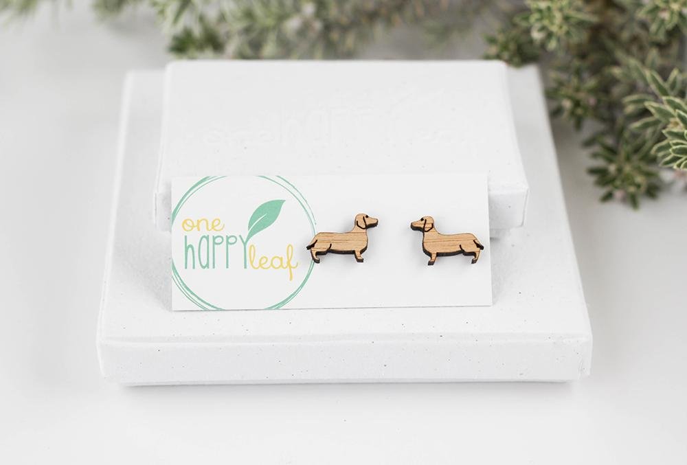 One Happy LeafOne Happy Leaf Sausage Dog Studs #same day gift delivery melbourne#