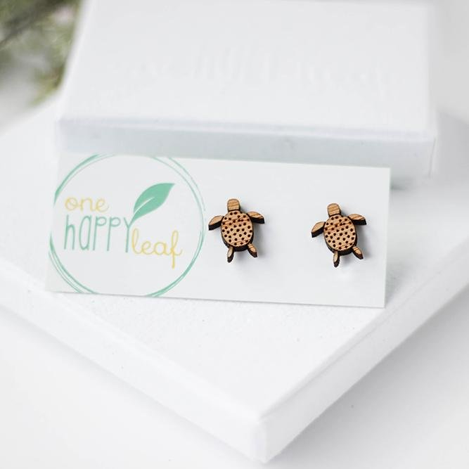 One Happy LeafOne Happy Leaf Turtle Studs #same day gift delivery melbourne#