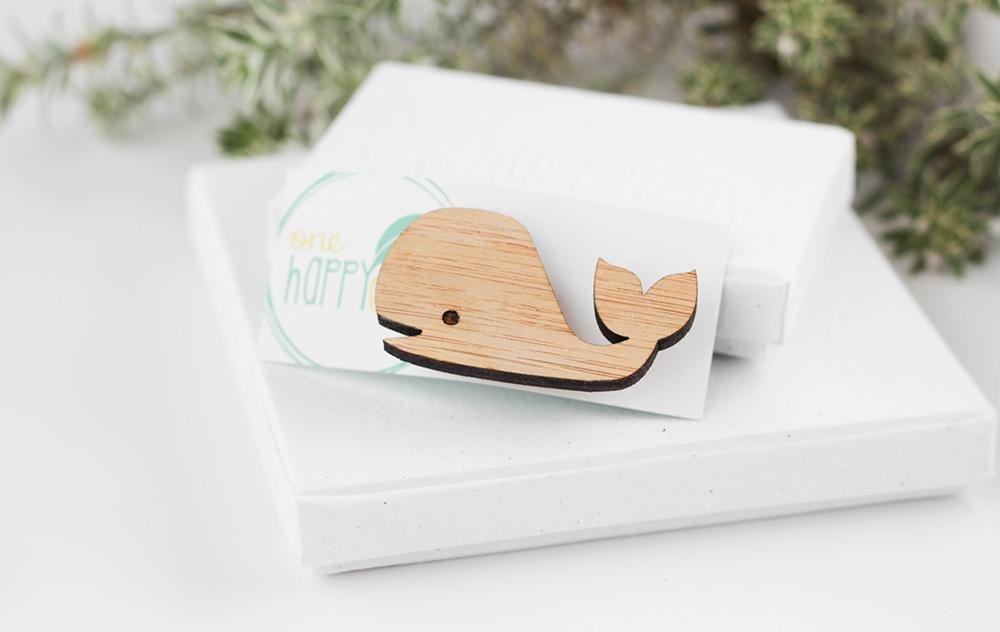 One Happy Leaf Whale Brooch