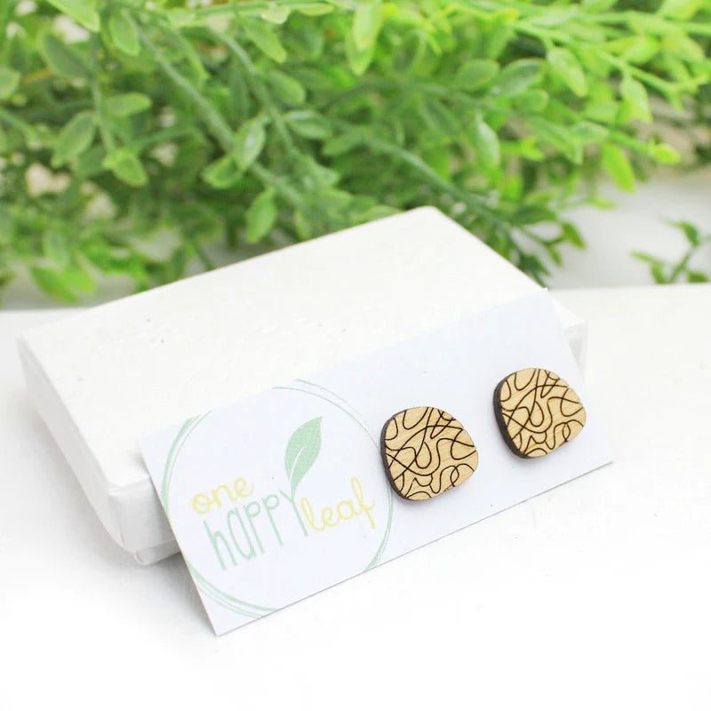One Happy LeafOne Happy Leaf WHIRLWIRD STUD EARRINGS #same day gift delivery melbourne#