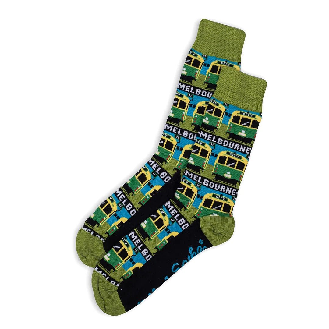 Otto and SpikeOtto and Spike - MELBOURNE -TRAM- BING BING - AUSTRALIAN COTTON - SOCKS #same day gift delivery melbourne#