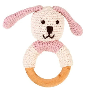 Wooden Ring Rattle - Bunny