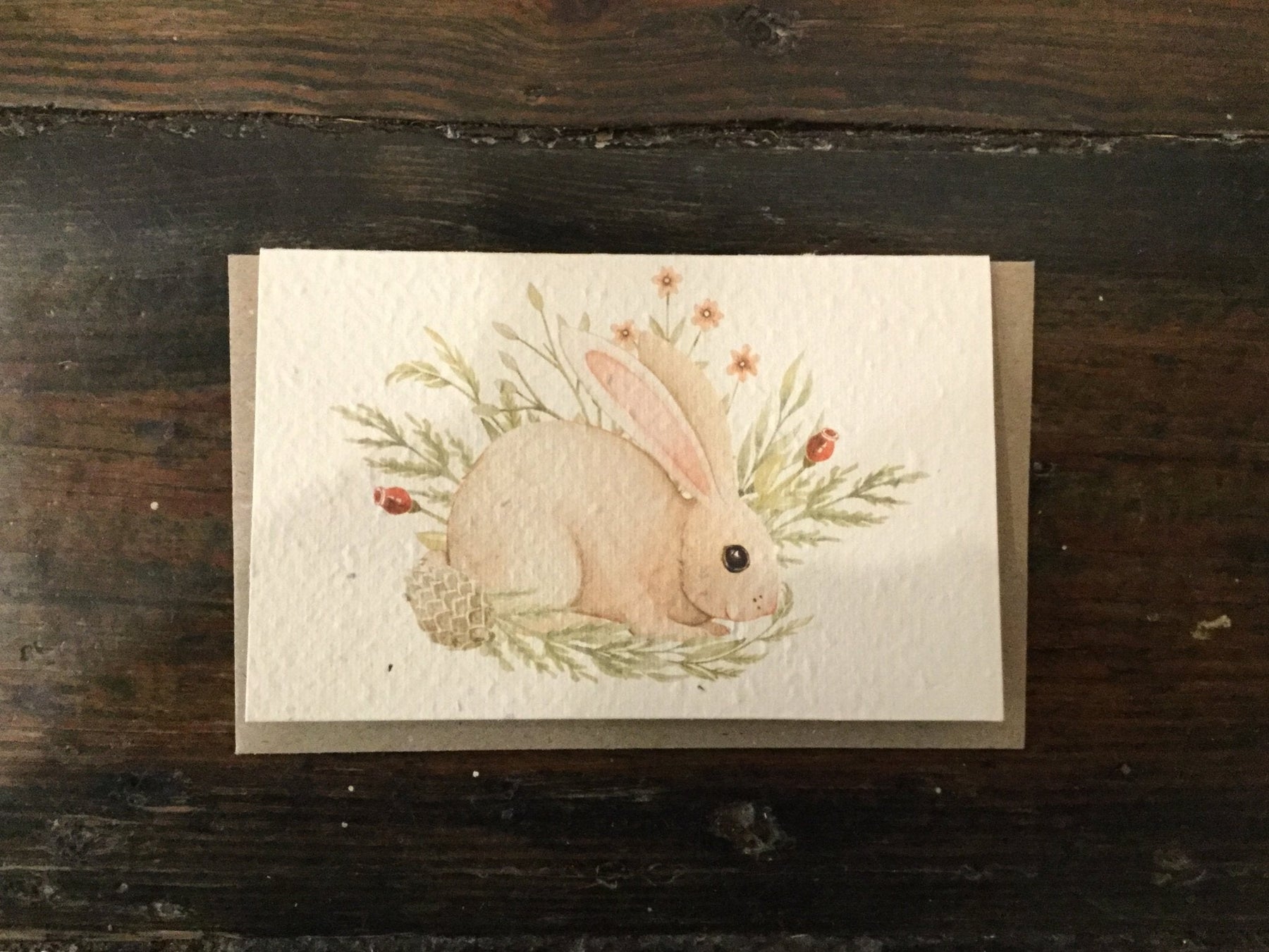 Bunny Watercolour Seed Card