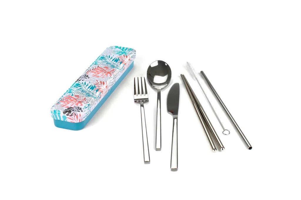 Retro KitchenRetro Kitchen Carry Your Cutlery - Palm Frond Stainless Steel Cutlery Set #same day gift delivery melbourne#