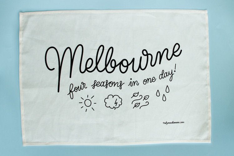 Ruby MackinnonMelbourne Tea Towel #same day gift delivery melbourne#
