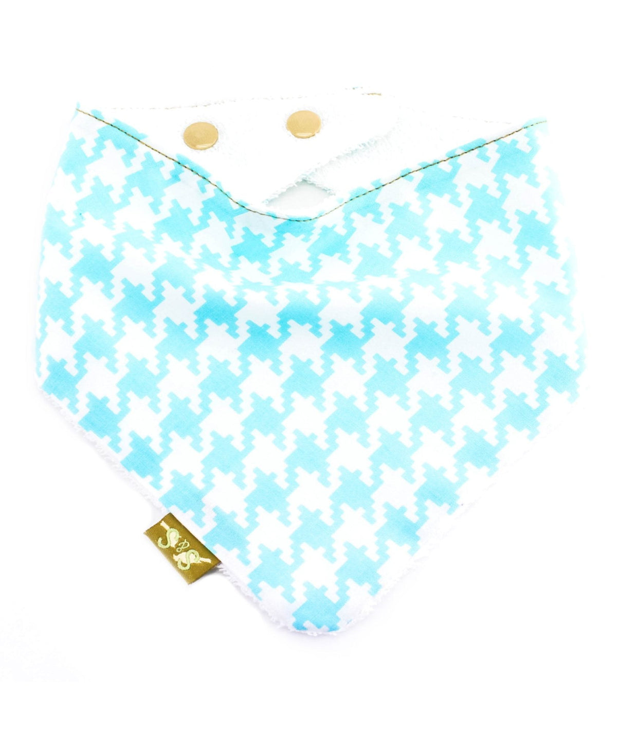 Sabine & SparrowSabine & Sparrow Aqua Houndstooth Bib #same day gift delivery melbourne#