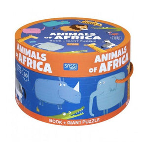 Sassi Book and Giant Puzzle - Animals of Africa 30 pcs
