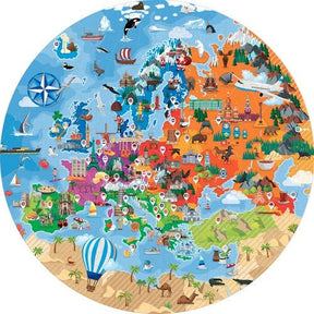 Sassi Travel, Learn and Explore - Puzzle and Book Set - Europe, 210 pcs