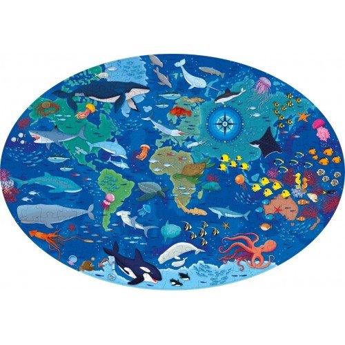 Sassi Travel, Learn and Explore - Puzzle and Book Set - The Sea, 205 pcs