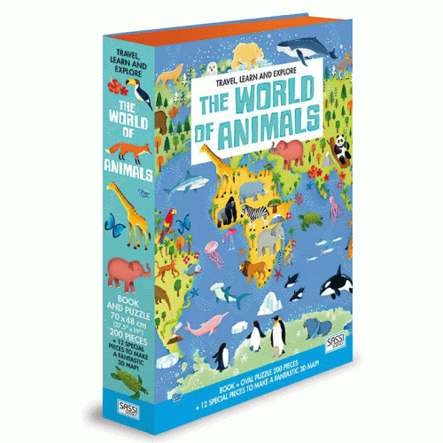 Sassi Travel, Learn and Explore - World of Animals 200 pcs puzzle